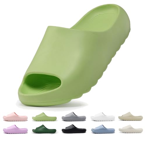 Image of Kids Lightweight Soft EVA Non-Slip Slides Slippers Open Toe Comfy Sandals for Toddler Boys Girls Children Bathroom Shower Summer Pool Beach Slippers