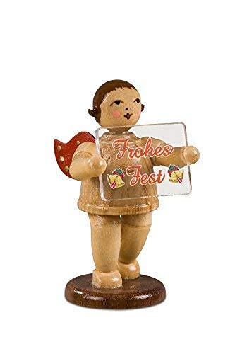 Ange avec plaque de Noël ornement de fête miniature sans couronne pour table