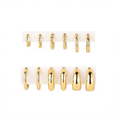 Aretes de aro dorados en tamaños pequeños y grandes para realzar tu estilo de moda