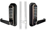 JOUNJIP Mechanical Keyless Combination Lever Handle Door Lock - Passage Mode - Double Sided Keypad...