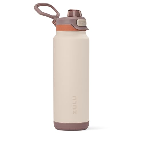 ZULU Powerfill Pro 32oz Stainless Steel Water Bottle with Quick Fill Lid, Triple Walled Vacuum Insulated Metal, Leak Proof Locking Lid, Sip and Chug, Reusable BPA Free, Driftwood