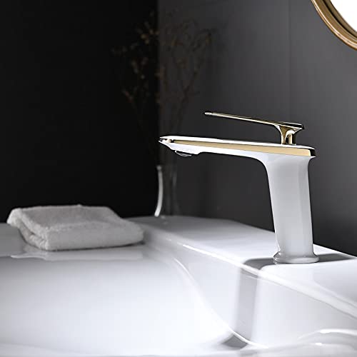 Robinet de lavabo luxe or rose et noir mitigeur moderne design chic