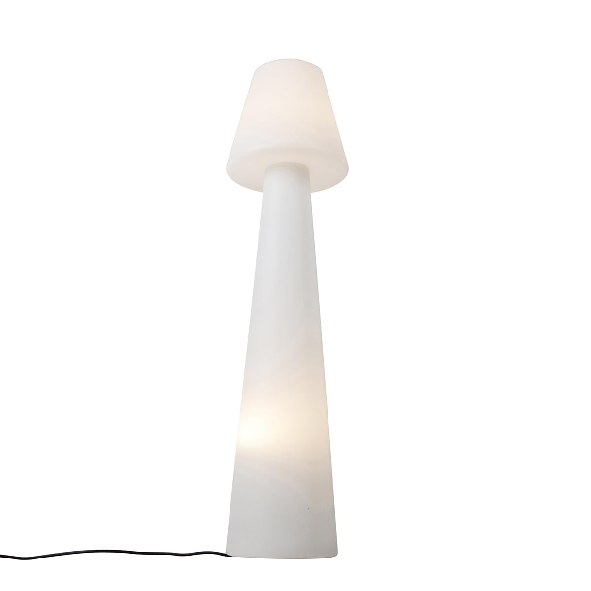 Qazqa Modern außen Stehleuchte, Stehlampe für den Garten - Katrijn - Weiß, max. 23W, Geeignet für LED, 110cm, IP44, Rund, 2-flammig