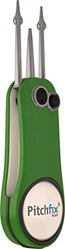 Pitchfix Foldable Divot Repair Tool with One Extra Removable Ball Marker, Integrated Pencil Sharpener Material –Best Choice by Professional Golfers, Golf Accessory Fusion 2.5