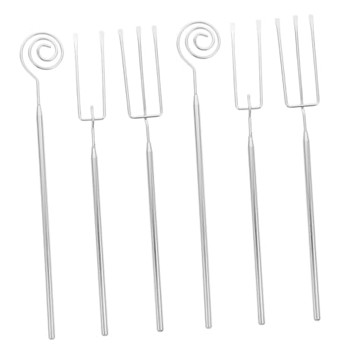 BIUDECO 6 piezas Tenedores de Fondue de Acero Inoxidable para Chocolate y Queso con Mango Anticalor Utensilios de Cocina para Postres y Decoración DIY