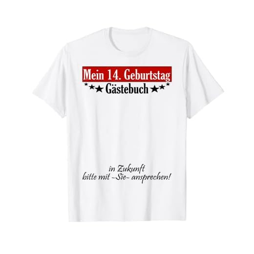 Libro de visitas para cumpleaños número 14. Camiseta
