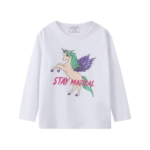 Image of Girl Long Sleeve Shirts Christams Tops Tees Cotton Casual Stripe Crewneck Graphic Jersey Tunic T-Shirts 3 Packs Sets