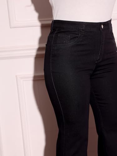 Image of Miss Chase A+ Women's Bootcut High Rise Regular-Length Stretchable Denim Shaping Jeans