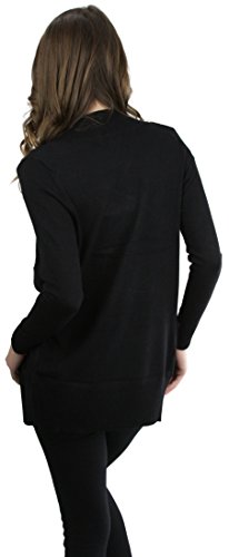 Image of ToBeInStyle Women's Long Sleeve Rib Banded Open Sweater Cardigan