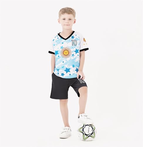 Image of Cnins Kids Soccer Jersey Kit for Boys & Girls- Breathable & Quick-Dry - Youth Soccer Football Training Gifts (2T-14Y)