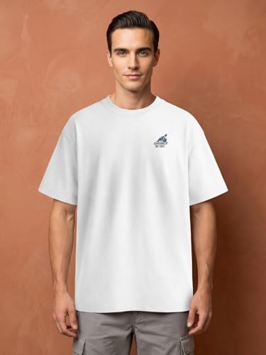 Image of Nobero Men's Oversized Graphic T-Shirt for Men | Soft Cotton | Drop Shoulder Relaxed Fit | Printed Casual Tshirt for Men