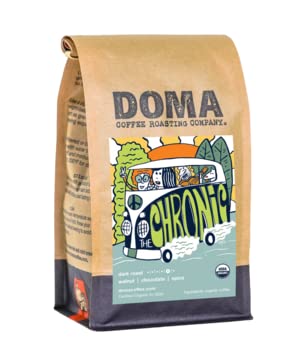 Doma Coffee Roasting Company "The Chronic - Organic" Medium Roasted Fair Trade Organic Whole Bean Coffee - 12 Ounce Bag