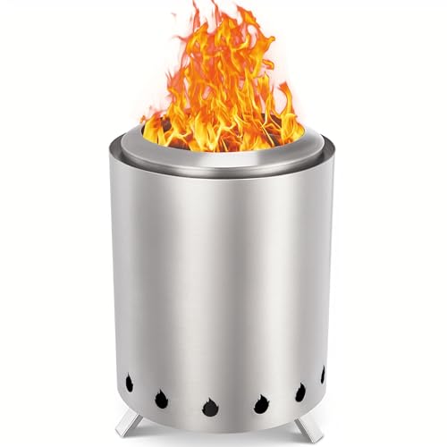 Mini Solo Stove with Stand, 8.3' Smokeless Fire Pits for Outside with Removable Ash Pan - Portable...