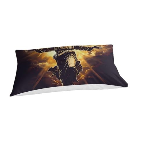 Housse de couette Jésus 135x200cm en microfibre hypoallergénique pour stopper les allergies de nuit - 3
