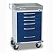 Cardinal Scale RC333369BLU Rescue Cart44; White Frame With 6 Blue Drawers