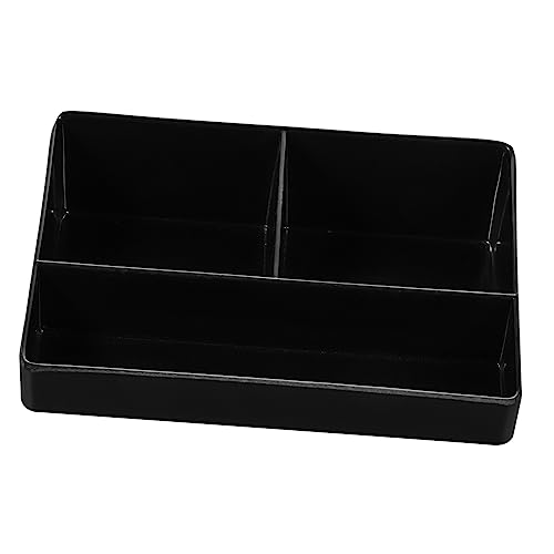LAPYAPPE Organizador Para Bolsitas De Té y Azúcar De Encimera, Caja De Almacenamiento Negra De 3 Compartimentos, Soporte Compacto Para Café y Condimentos, Para Hogar y Hotel