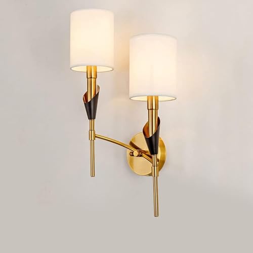 Lumières murales dorées design rétro pour illuminer un balcon ou un miroir