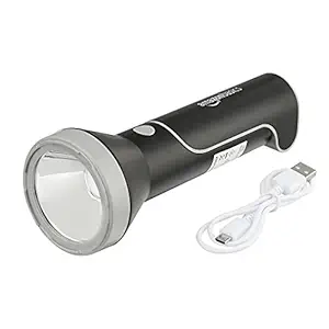 AmazonBasics 2 in 1 Rechargeable Torch and Table Light, Black, LED
