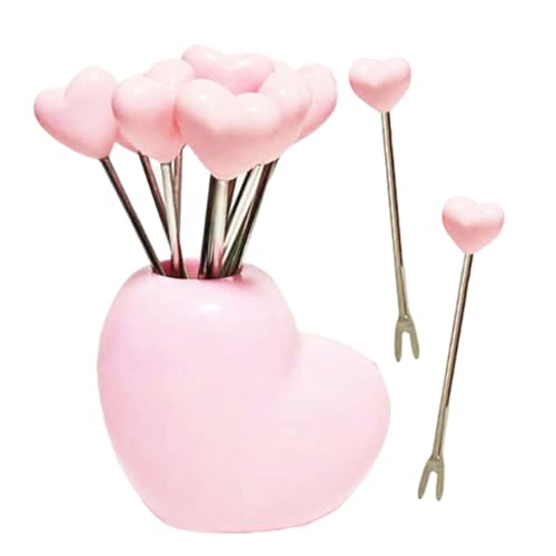 Forchettine da Antipasto - Spiedini da Frutta a Cuore Forchettine da Insalata - Centrotavola Riutilizzabili in Acciaio Inossidabile per Aperitivo