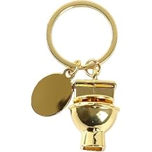 1Pc Gold Personality Creative Mini Toilet Shape Metal Keychain Simulation Toilet Car Key Pendant Decor Small in Size,Convenient to Carry,Charms,Arts,Beading and Jewelry Making,Crafts and Sewing