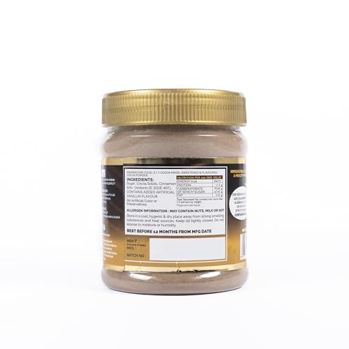 Image of Jindal Cocoa Drinking Chocolate Cinnamon Powder - 200g | Goes well with Hot or Cold Chocolate Drink | No Artificial Colours | No Artificial Preservatives | No Trans-Fat | 100% Vegetarian (200g)