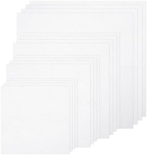 16 PCS Embroidery Fabric, Pre-Cut White Natural Linen Needlework Embroidery Cloth Fabric, 4 Different Sizes 5.9 to 11.8inch, Embroidery Cloth Squares for Embroidery Garment Craft
