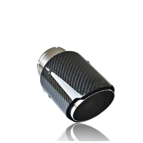 Tuyaux queue de voiture en carbone brillant brillant et acier inoxydable argenté droit 60-89