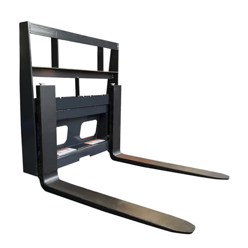 Mini Skid Steer Pallet Forks - 2500 lbs Capacity, Adjustable & Lockable, Toro Dingo/Vermeer Universal Mount