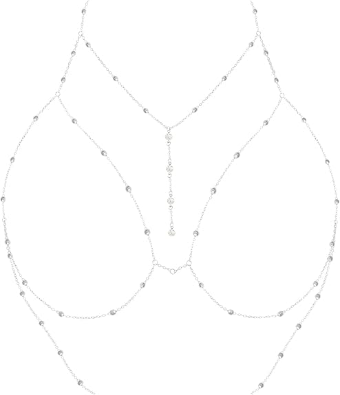 Layered Body Chain,Sexy Bikini Chest Chain,Rhinestone Bra Chain,Body Accessories Jewelry for Women and Girls