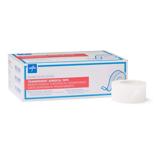 Ruban adhésif transparent Medline poreux et imperméable boîte de 12 rouleaux de fixation
