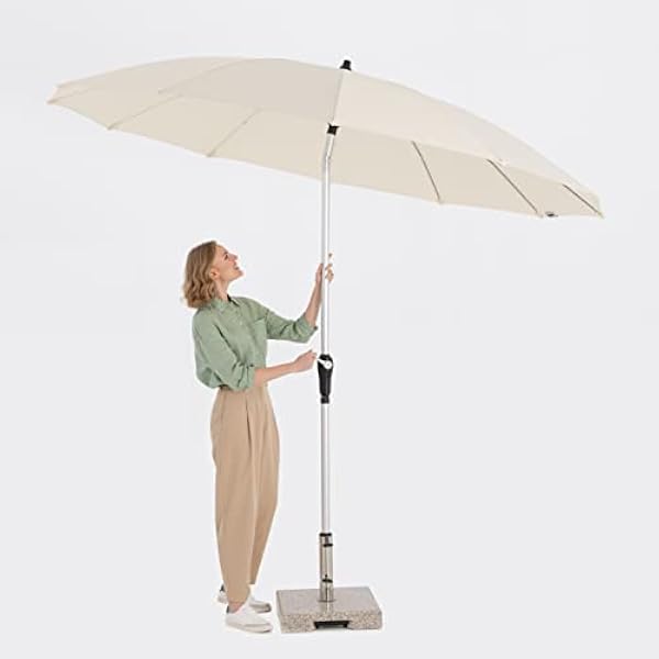 Doppler Aluminium Parasol Asia Look SL-AZ 250 Auto Tilt - Ideaal voor in de tuin - ca. 250 cm - Buigbaar - Antraciet
