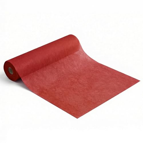 Artoid Mode Chemin de Table en Non-tissé Rouge 30 cm x 25 m, Nappe Décorative de Table Intérieur Vacances Anniversaires Mariages Fête