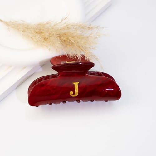 Image of Initial Cute Hair Clips - Red Letter Elegant Hair Claw Clips, Glitter Claw Clips Durable Hair Clips, Wedding Gift, Bridesmaid Gifts, Birthday Gifts, Christmas Gift, Letter S