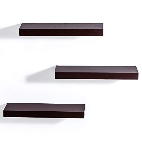 image for AHDECOR Floating Wall Mounted Shelves, Set of 3 Display Ledge Shelves 