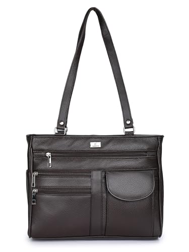 K London Ladies Leather Handbag|Women's Handbag in Soft Leather - Womens Designer Shoulder Hand Bag – Medium Practical Size