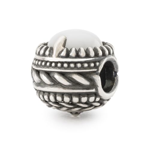 TROLLBEADS Path of Love - Intricate Patterns for Love and Luck | Authentic Brand Charm | Silver & Moonstone | Walk the Journey Collection | Design Design Group