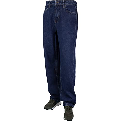 Karl Kani Small Signature Baggy Five Pocket Denim Jeans (L, Rinse Blue)