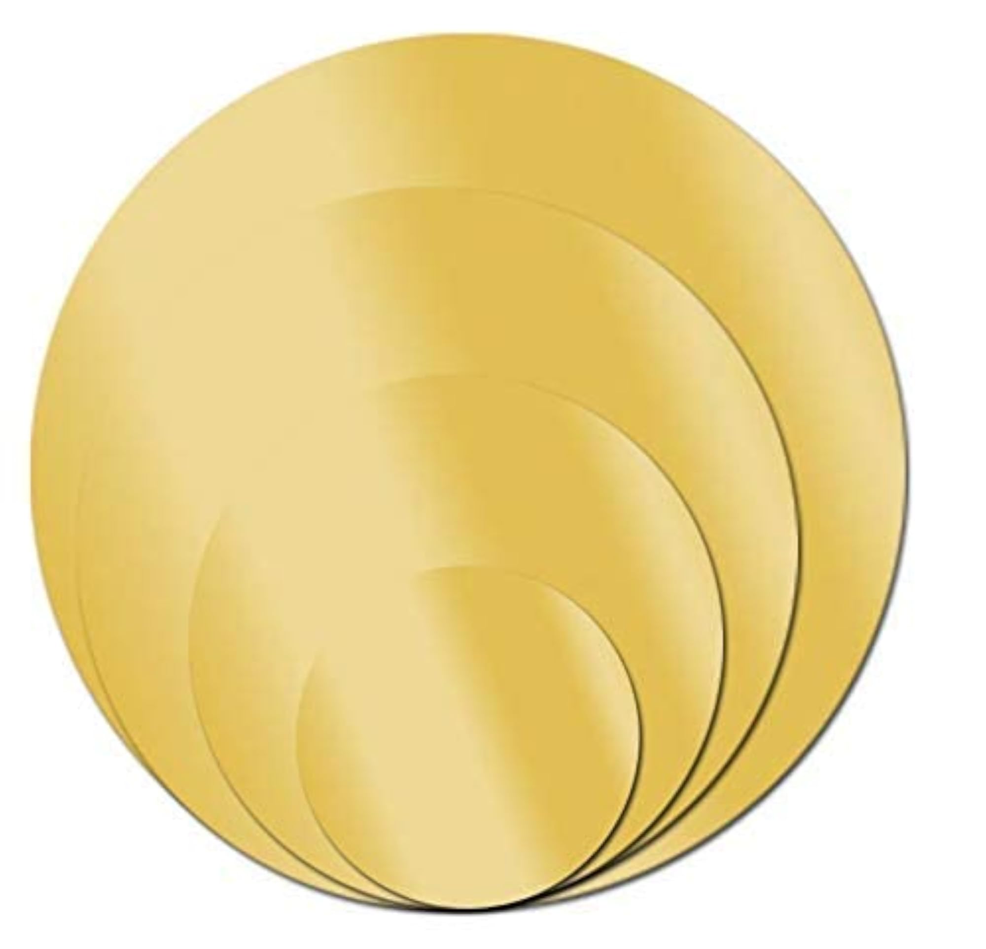 Golden Acrylic Mirror Sheet Circle Pack of 3 pcs