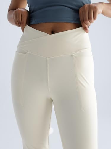 Image of CAVA Extra Tall Hourglass Flared Leggings for Women | V Waistband, Anti Camel Toe Design, Extra Tall Fit, Flared Bottoms, Deep Pockets, Sculpting Stretch Fabric