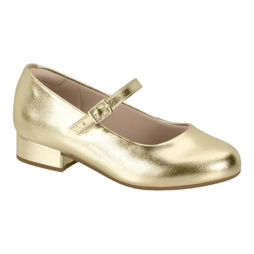 Sapato Sapatilha Festa Infantil Molekinha Social Salto Metalizado Dourado