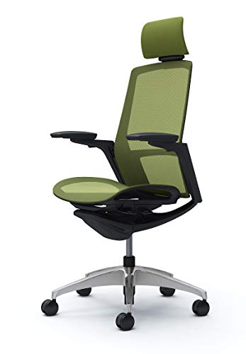 オカムラ オフィスチェア フィノラ 可動肘 エクストラハイバック 座:メッシュ グリーン