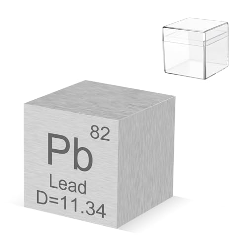 Image of 0.39 inch Lead Metal Element Cube 10MM Density Cubes 99.99% High Purity, Periodic Table of Elements Collection for Element Collections Hobbies, Pure Lead Cube(Pb 0.39 Inch)