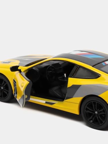Image of Premium M8 GTE 1:38 Scale Diecast Model Car Toy - Authentic Motorsport Design, with Iconic Racing Graphics, Pull-Back Action - Perfect Collectible or Gift for Kids & Enthusiasts Yellow