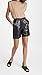 RTA Women's Camden Leather Shorts, Black, Large