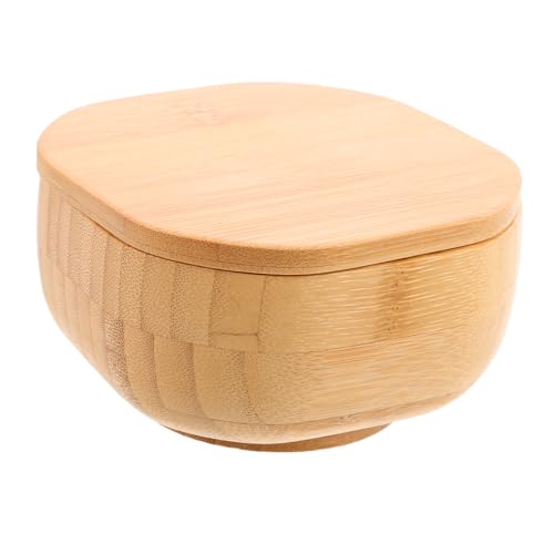 Zerodeko Cuenco De Especias y Sal De Bambú Contenedor De Sal Para Cocina Recipiente Para Condimentos De Cocina Con Tapa Para Encimera Almacenamiento De Pimienta y Especias