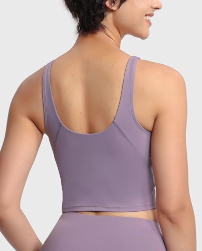 Image of THE GYM PEOPLE Womens' Sports Bra Longline Wirefree Padded with Medium Support