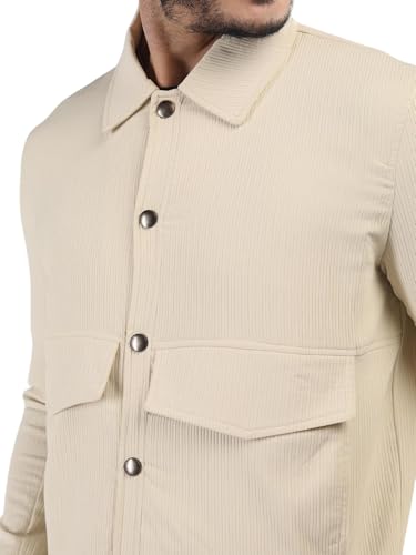 Image of CHKOKKO Men's Fleece Solid Winter Wear Regular Fit Standard Length Jacket
