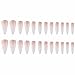 MISUD Press on Nails - Long Stiletto Glue on Nails with Nude Ombre, Acrylic Natural Design 24 pcs