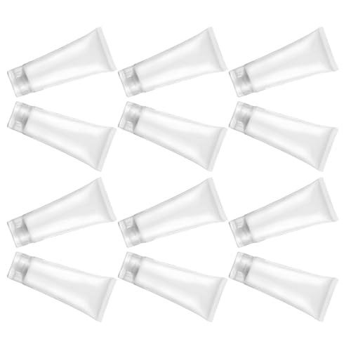 DECOMELODY 30 Piezas Unidades Tubos Plásticos Rellenables para Loción Champú Gel Ducha con Tapa Abatible Botellas Viaje Transparentes para Cosméticos y Cuidado Personal