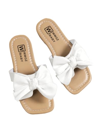 Image of GORGLITTER Girl's Bow Sandals Round Open Toe Slip on Beach Summer Shoes